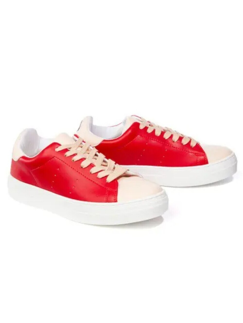 Alice + Olivia Red and Cream Low-Top Sneakers